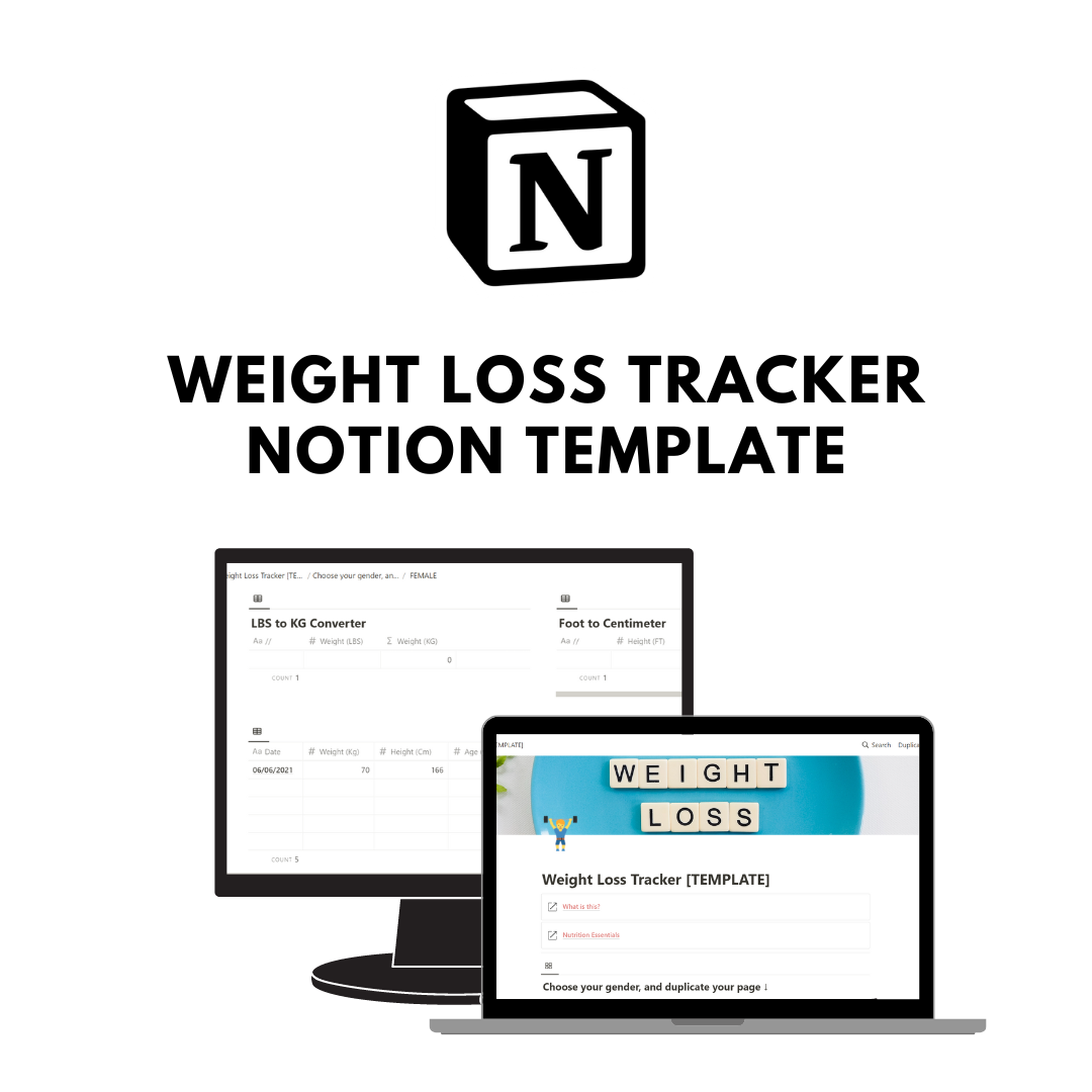 Weight Loss Tracker Notion Template Multi Media Webz